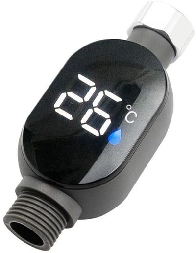 Thermometer - Douchethermometer - Temperatuurmeter en display - Waterdicht - Waterthermometer - Geschikt voor douches en baden - Zwart