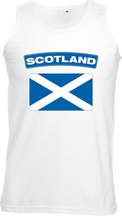 Schotland singlet shirt/ tanktop met Schotse vlag wit heren S