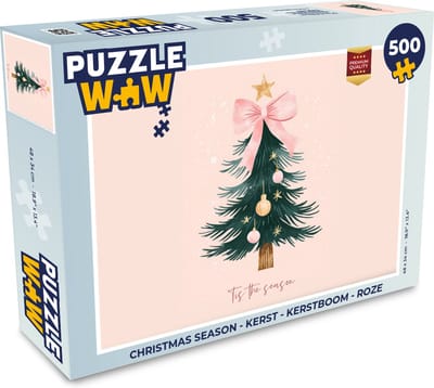 Puzzel Christmas Season - Kerst - Kerstboom - Roze - Legpuzzel - Puzzel 500 stukjes - Kerst - Cadeau - Kerstcadeau voor mannen, vrouwen en kinderen