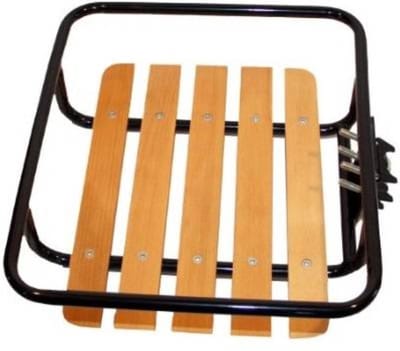 Benson Stalen fietsvoordrager - Houten steun - 24-28 inch - Zwart - Inclusief montagemateriaal