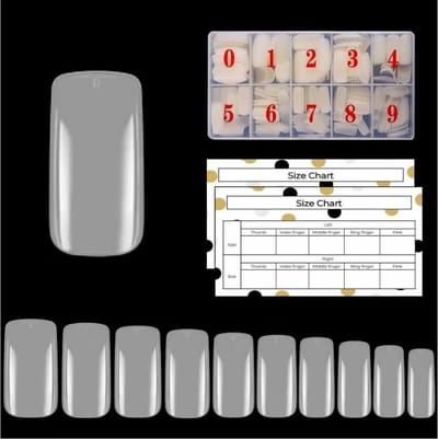 Goodbitz® - Nageltips - Square - 500 stuks - Square medium - Nailtips - Nepnagels - Kunstnagels - Plaknagels - Nageltips naturel - Nagel tips naturel - Full cover Nailtips - Full cover nageltips - Nageltips 500 stuks - Nagel tips acryl - Nagel tips