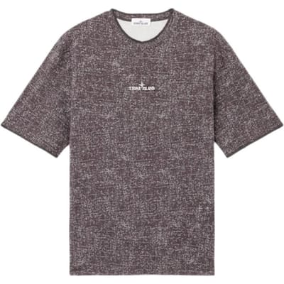 Stone Island Simpel Katoen Gebreid Kort Riemen Crewneck T-shirt Heren Tops Bordeaux K1S1521000-34S0A66-V0011 M gray