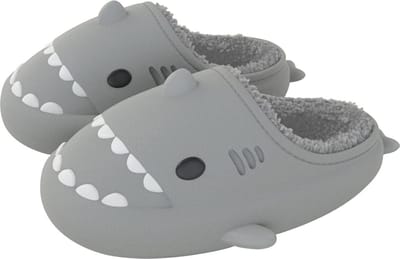 JAXY Haai Slippers - Shark Slides - Shark Slippers - Pantoffels Dames en Heren - Sloffen Jongens en Meisjes - Maat 40-41 - Grijs