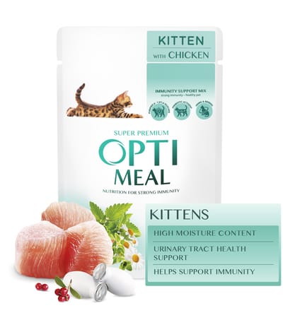 Optimeal volledig natvoer voor kittens met kabeljauw en groenten in gelei - 12x 85g