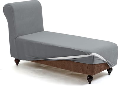 Chaise Longue Hoes, Stretch, Antislip Hoes voor Chaise Longue, Sofa Hoes, Elastische Hoes voor Ligstoel, Antislip Stretch Hoes, Comfortabel Stof, Meubelbescherming (Lichtgrijs)