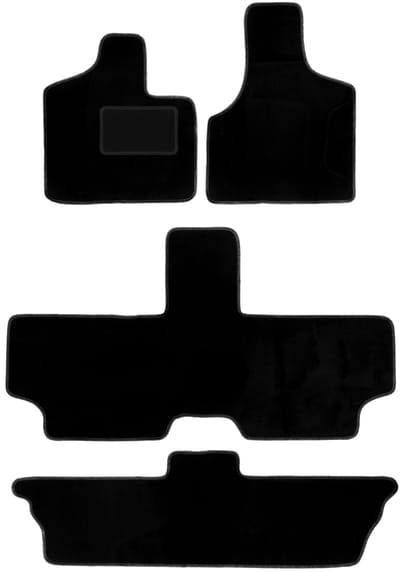 Zwarte velours vloermatten voor: Chrysler Grand Voyager III 7-zits (2001-2007)