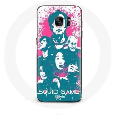 Samsung Galaxy S7 hoesje Squid Game Poster karakters logo