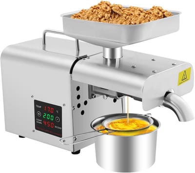 Oliepers Machine - Olie Molen - Zelf Olie Maken - Hoge Olie Opbrengst - 42x16x31 cm - Zilver