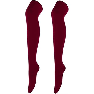 Dames Kousen Beenwarmers Gestreept Lange Sokken Dij Winter Hoge Sokken Warm Over de Knie Sokken Zachte Wol Kerstsokken One Size brown