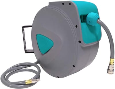 Automatische Slanghaspel - Persluchtslanghouder - Werkplaats Organisatie - 180° Draaibaar - 10 Meter - Grijs