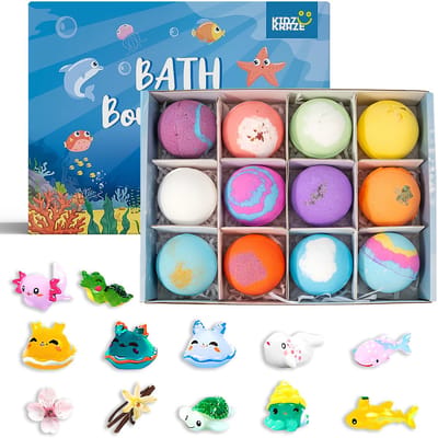 KidzKraze® Bruisballen 12 stuks - Bath Bombs Kids - Bruibsballen Kind - Badbom - Badschuim Kinderen - Badbruisballen - Badproducten - Badballen - Bruisballen Met Verassing - Bruisballen met Speeltje