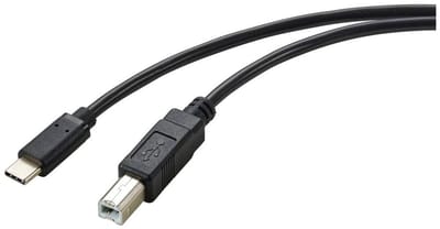Renkforce RF-5720420 USB-kabel USB 2.0 USB-C stekker, USB-B stekker 2.00 m Zwart Afscherming totaal