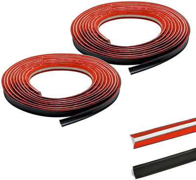 Zwarte PVC zelfklevende afdichtstrip van 10 m voor keuken, badrand en toilet, flexibele decoratieve vloerstrip (12 mm x 6 mm)