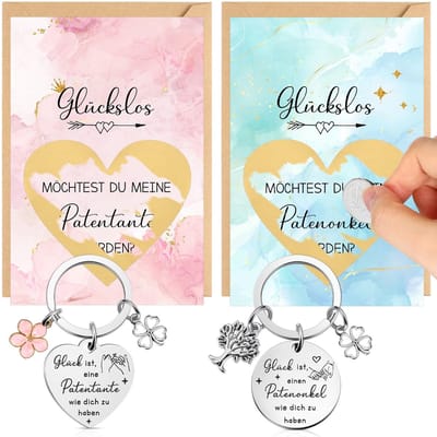 Dailygoods- Peetoudercadeau Elegante Geschenken - Sleutelhanger - Krasstickers - Kaart - Envelop - Minimalistisch Ontwerp - Doopcadeau
