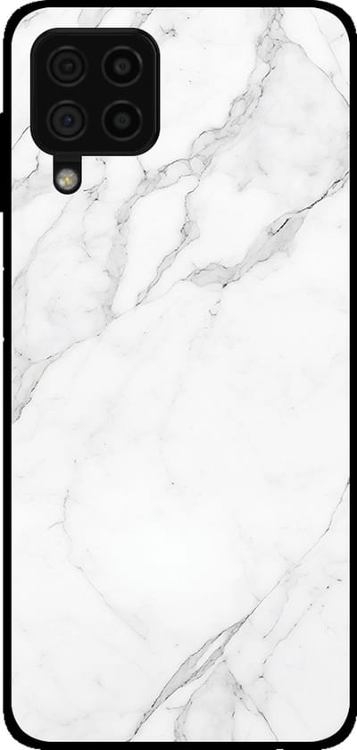 Smartphonica Telefoonhoesje voor Samsung Galaxy A22 4G met marmer opdruk - TPU backcover case marble design - Wit geschikt voor Samsung Galaxy A22 4G
