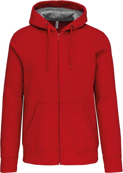 Kariban Hooded sweater met rits K444 - Red - L
