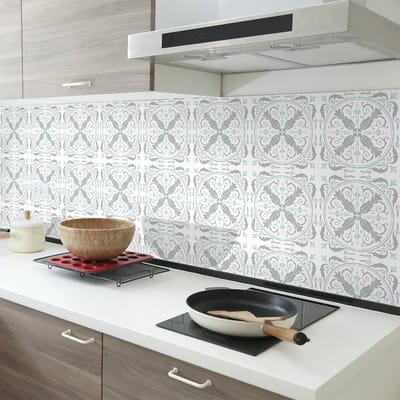 Zelfklevende tegelmuurstickers voor keuken en badkamer - 60 Azulejos Amanda cementtegelstickers - 60 stickers 20x20cm