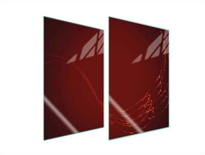 TMK ArtDeko - Glasbeschermplaat - 2x35x52cm - Rood - Voor Alle Soorten Fornuizen