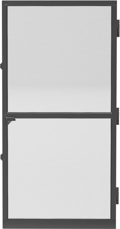 Vliegenhor Deur met Aluminium Frame – Raamhor – Op Maat Maakbaar – Glasvezel Gaas – Zelfsluitende Scharnieren met Magneten – Inclusief Kickplate – Zwart – 120x240 cm