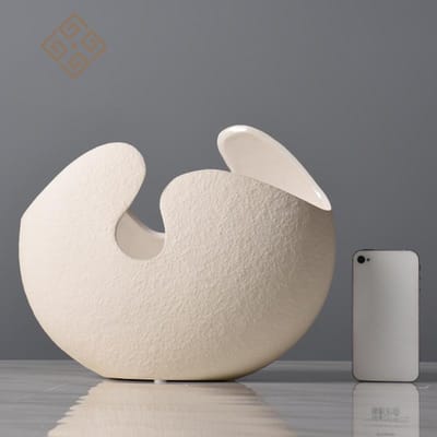 Witte Keramische Vaas Ornamenten Modern Eenvoudig Europees Huis Zachte Decoratie Woonkamer Decoratie L28 height 22cm gray