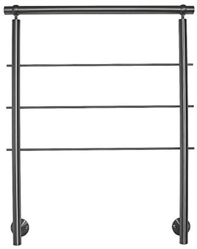 Roestvrijstalen leuning voor zijdelingse montage - 100 cm met 2 palen en 3 baleinen