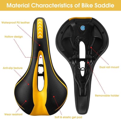 Ergonomisch Gel Fiets Zadel met Holte - Comfortabel en Zacht Geheugenfoam voor Stads- en Mountainbikes, Geschikt voor Volwassenen en Kinderen