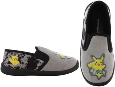 Pokémon - Pantoffels kinderen voor jongens - Pikachu Sloffen kind slip-on - Schoenen van 2 tot 8 jaar - Maat 27 - Grijs