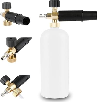 Verstelbare Foam Cannon voor Hogedrukreiniger - 1 Liter Schuimdispenser met 64mm 1/4" Snelsluiting voor Auto Wasbeurt, Schuim Generatie en Reiniging