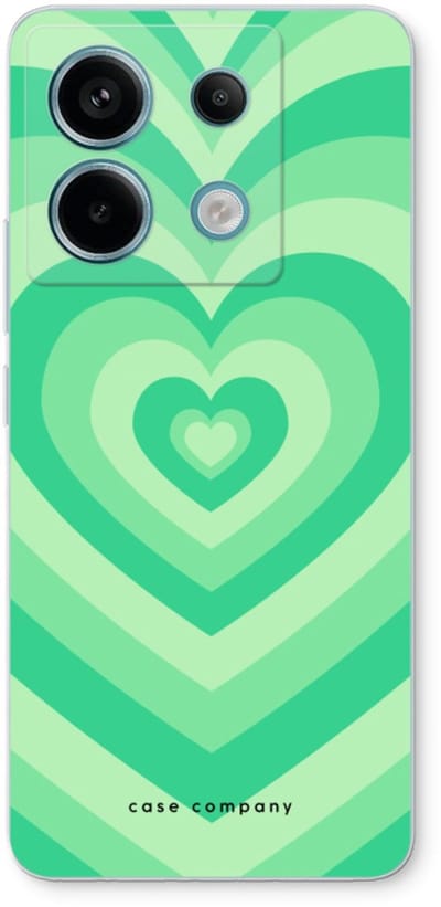 Case Company® - Hoesje geschikt voor Xiaomi Poco X6 hoesje - Hart Groen - Soft Cover Telefoonhoesje - Bescherming aan alle Kanten en Schermrand
