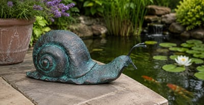 Tuinbeeld - bronzen beeld - Slak - Bronzartes - 17 cm hoog