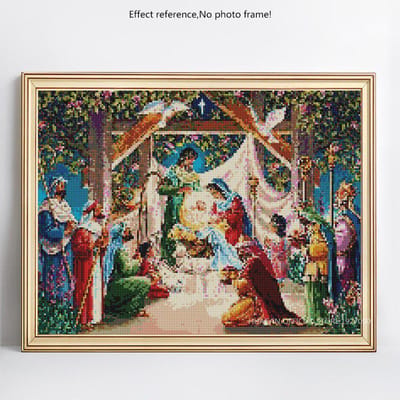 Diamant broderie Religion image de strass pleine perceuse ronde 5D bricolage diamant peinture 20X30CM gray