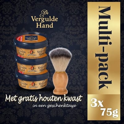 3 Stuks Vergulde Hand Scheerzeep