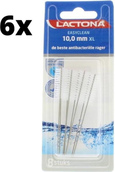 Lactona Ragers EasyClean XL 10.0mm Transparant - 6 x 8 stuks - Voordeelverpakking