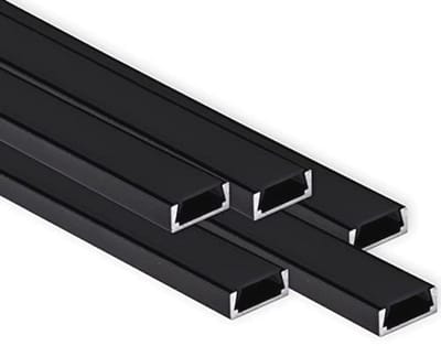 AFTERTECH 5 x 2 meter (10 m) 1506N 15 x 6 mm aluminium profiel zwart voor LED-strips LED-strips 2 m 2 m + afdekking (5 x 2 meter 1506 zwart zwart)