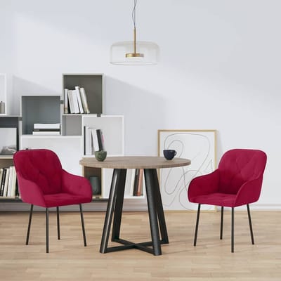 vidaXL - Eetkamerstoelen - 2 - st - fluweel - wijnrood