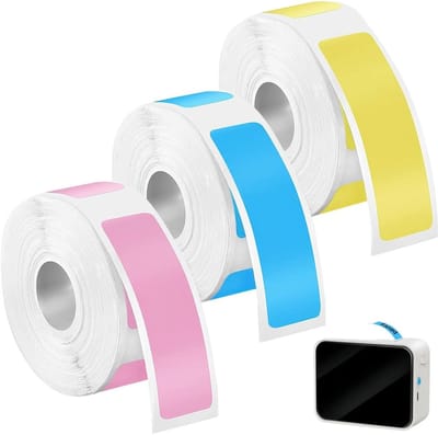 Waterdichte Zelfklevende Label Tape - 3 Rollen van 12 x 40 mm voor Thermo-Label Printers, Geschikt voor Diverse Modellen, Perfect voor Organisatie en Labeling