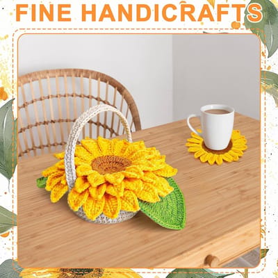 mimzemamz Haakset, haakset voor beginners met instructies, haakset, onderzetters voor potplanten, handgemaakte DIY haakmaterialen, wol, geschikt voor cadeaus en onderzetters voor binnenshuis