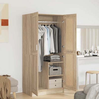 vidaXL - Kledingkast - 82,5x51,5x180 - cm - bewerkt - hout - sonoma - eikenkleurig