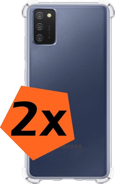 Hoes - 2 Stuks - Geschikt voor Samsung Galaxy A03s - Sterk & Shockproof - Siliconen Case - Back Cover - Telefoon Hoesje Shock Proof - Transparant