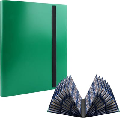 Verzamelalbum Kaarten - Bewaarmap Transparant - Kaarten Opbergen - 360 Kaart Capaciteit - 30.5x25x1.5 cm - Groen
