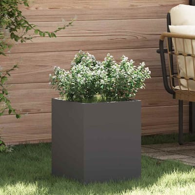 vidaXL - Plantenbak - Zwart - 32 - x - 32 - x - 40 - cm - Koudgewalst - staal