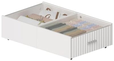 Onder bed opslag met wielen - Houten laden met deksel 60 x 38 x 16 cm - Ruimtebesparend voor kleding en dekens
