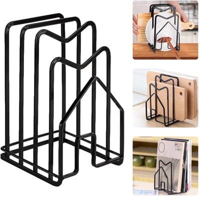 Unyqoos ® Multifunctionele Keuken Organizer Standaard voor Snijplanken en Dekselhouders met Compact Design