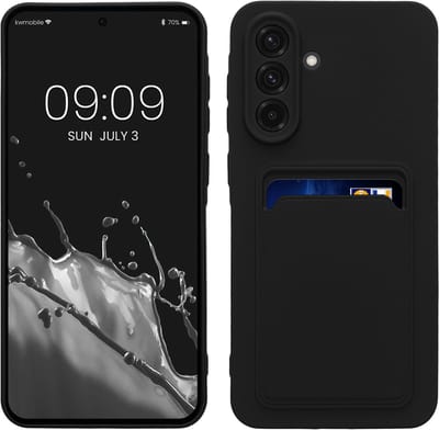 kwmobile telefoonhoesje geschikt voor Samsung Galaxy A56 5G - Hoesje met pasjeshouder - TPU case in zwart