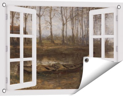 Gards Tuinposter Doorkijk De Zandschipper - Jozef Israëls - 60x40 cm - Tuindoek - Tuindecoratie - Wanddecoratie buiten - Tuinschilderij