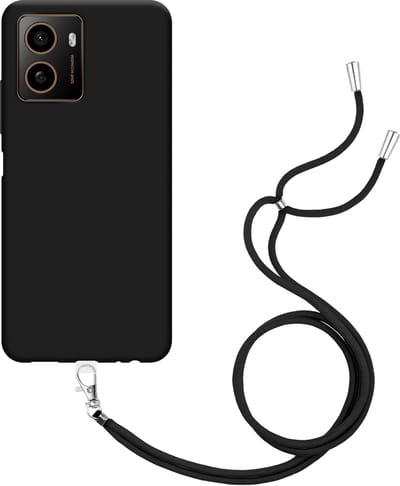 Just in Case hoesje met koord geschikt voor HMD Pulse+ Hoesje met Koord - Flexibele Case - Zwart