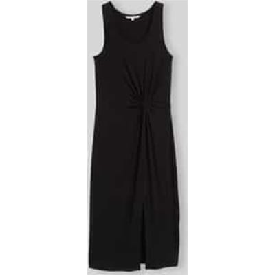 Tom Tailor Denim - Getailleerde midi-jurk met knoopdetail - Maat M - deep black