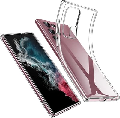 Flexibele achterkant Silicone hoesje Transparant Geschikt voor: Samsung Galaxy S22 Ultra