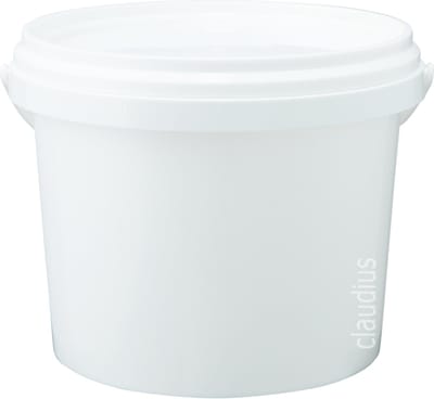 Lege Plastic emmer 1 liter wit met deksel