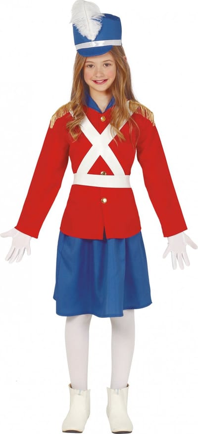 Fiestas Guirca Verkleedpak Soldaat Meisjes Rood/blauw Mt 3-4 Jaar